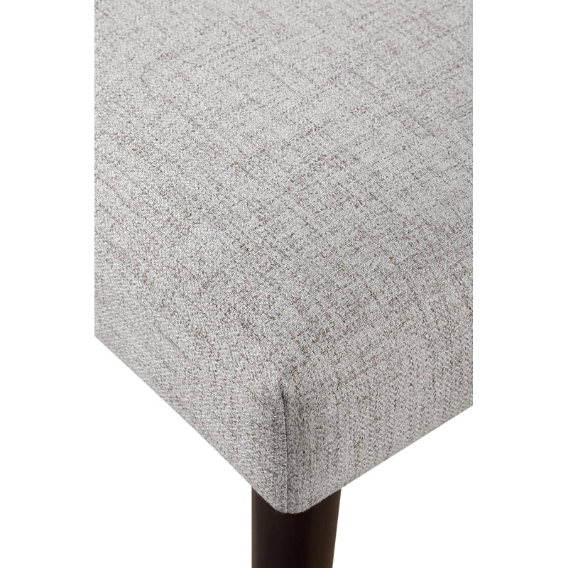 Gray Upholstered Dining Side Chair with Solid Wood Legs