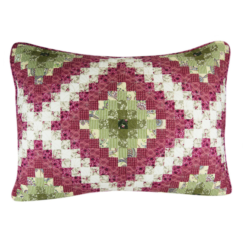 Ivory and Mauve Reversible Microfiber King Quilt Set
