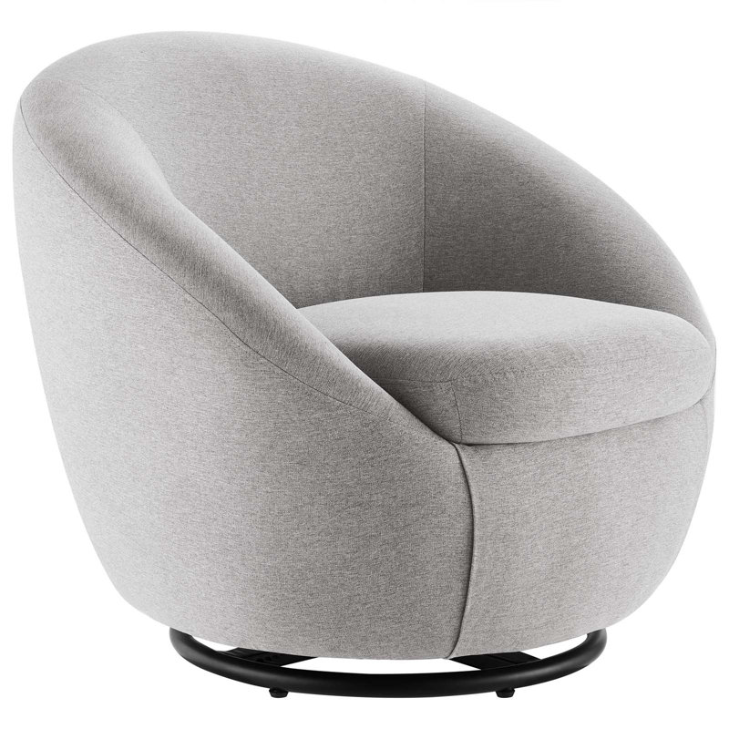 Curved Silhouette Black and Light Gray Metal Swivel Chair