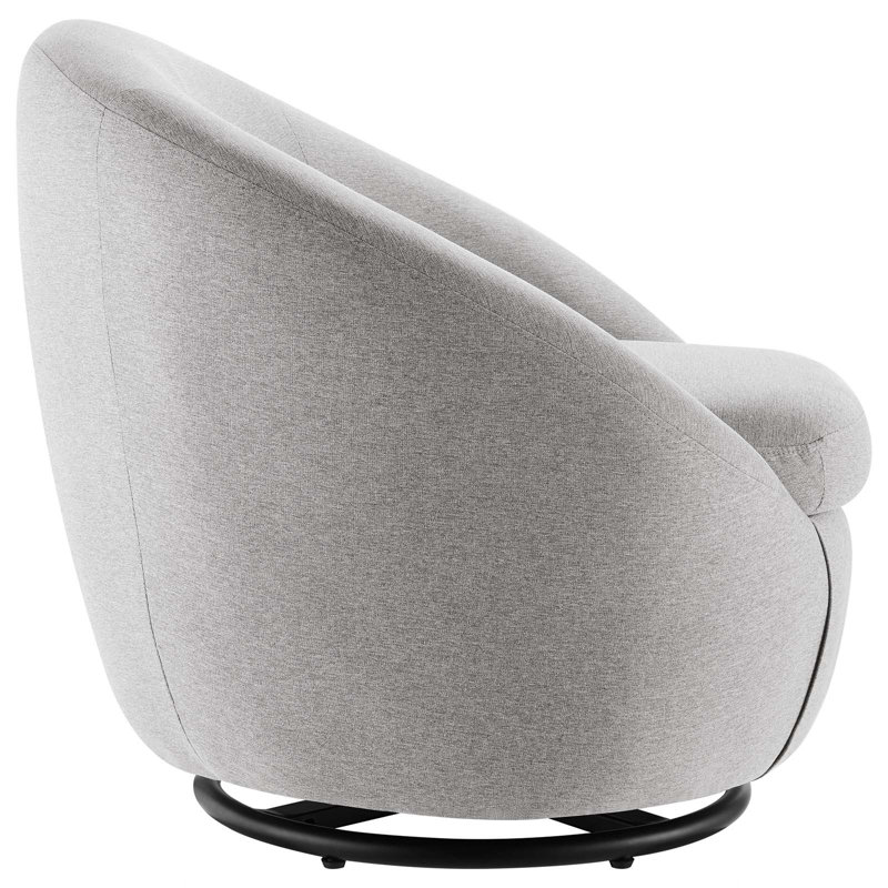 Curved Silhouette Black and Light Gray Metal Swivel Chair