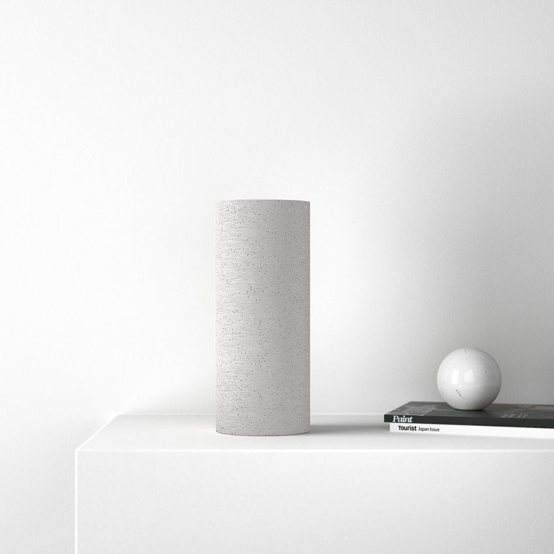 Minimalist Light Grey Polystone Table Vase with Non-Slip Base