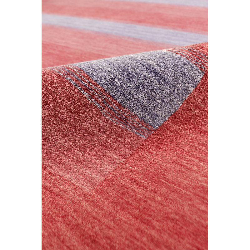 Handmade Red and Blue Wool Viscose Area Rug 10' x 14'