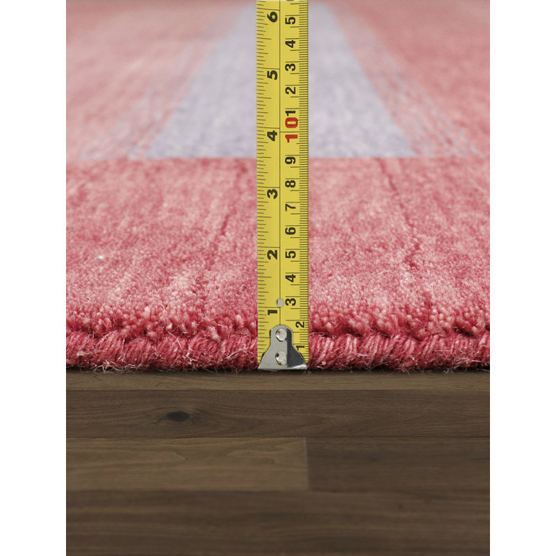 Handmade Red and Blue Wool Viscose Area Rug 10' x 14'