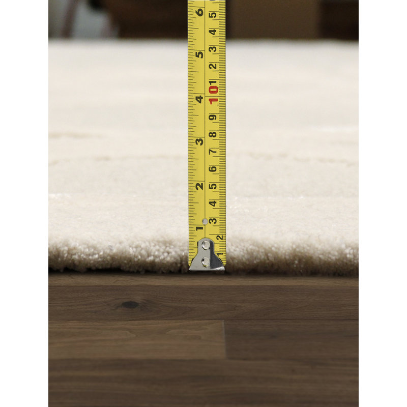Handmade Ivory Silk & Wool Tufted Rectangular Rug 8' x 10'