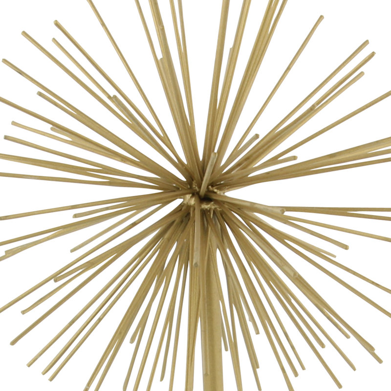 Gold Solid Starburst Metal Sculpture Trio, 11"/15"/20" Height