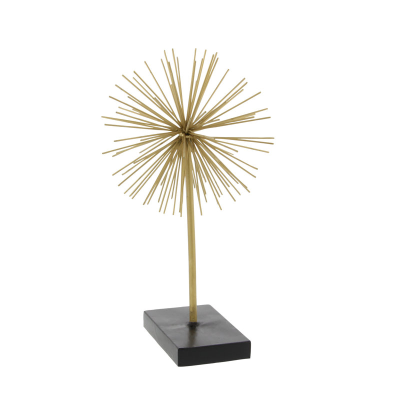 Gold Solid Starburst Metal Sculpture Trio, 11"/15"/20" Height