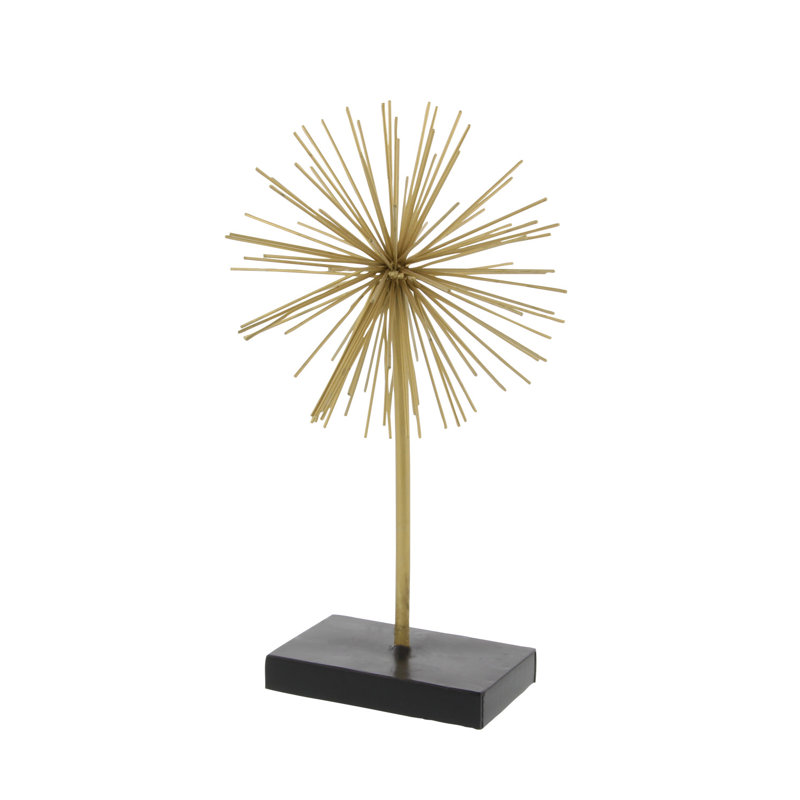 Gold Solid Starburst Metal Sculpture Trio, 11"/15"/20" Height