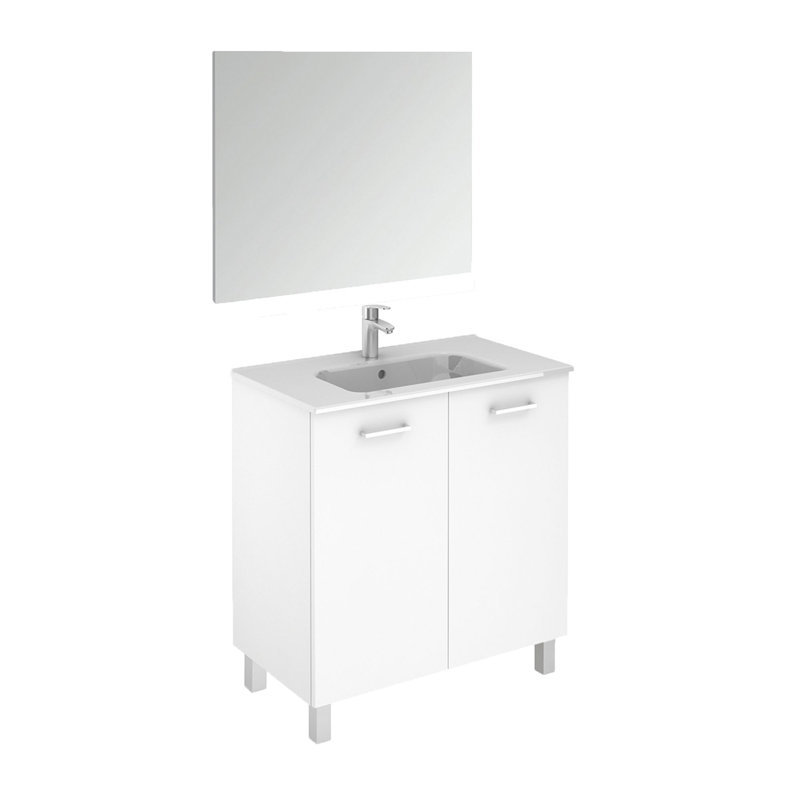 Logic 31.5'' Glossy White Single Sink Freestanding Bathroom Vanity