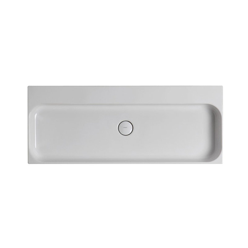 Unlimited 47" White Ceramic Wall-Mount Rectangular Vessel Sink