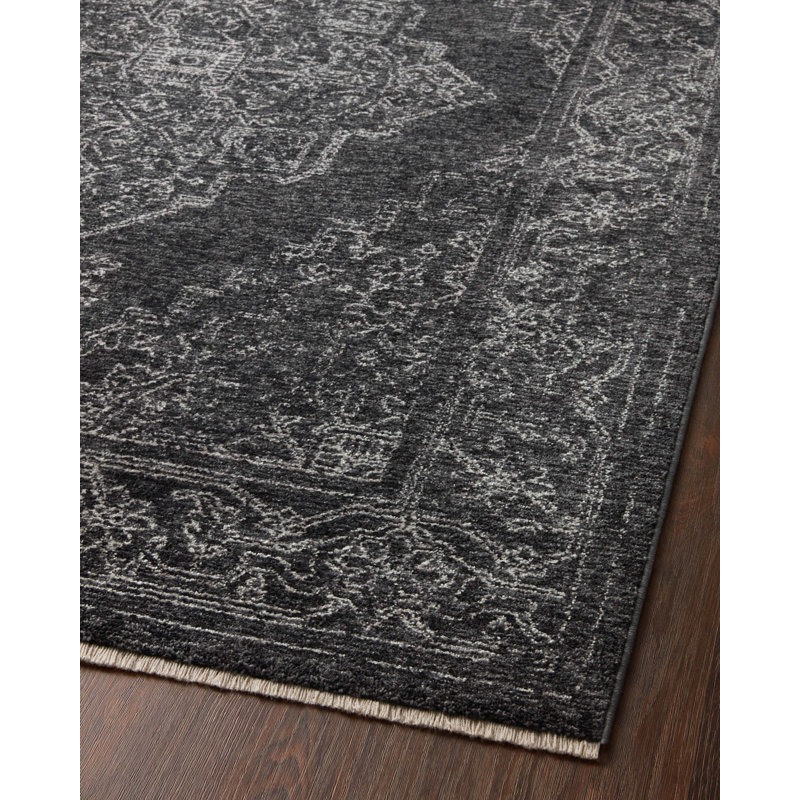 Charcoal Dove 94" x 120" Synthetic Rectangular Area Rug