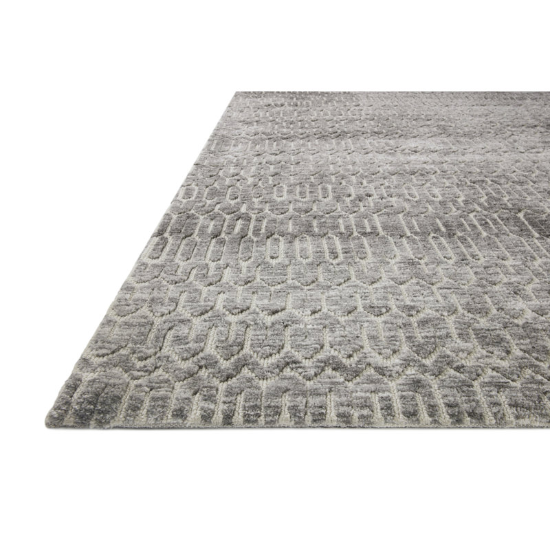 Neda Ivory Charcoal Geometric Performance Rug 8'6" x 12'