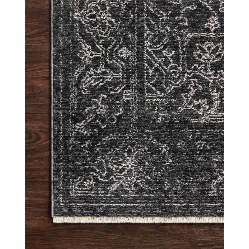 Charcoal Dove 94" x 120" Synthetic Rectangular Area Rug