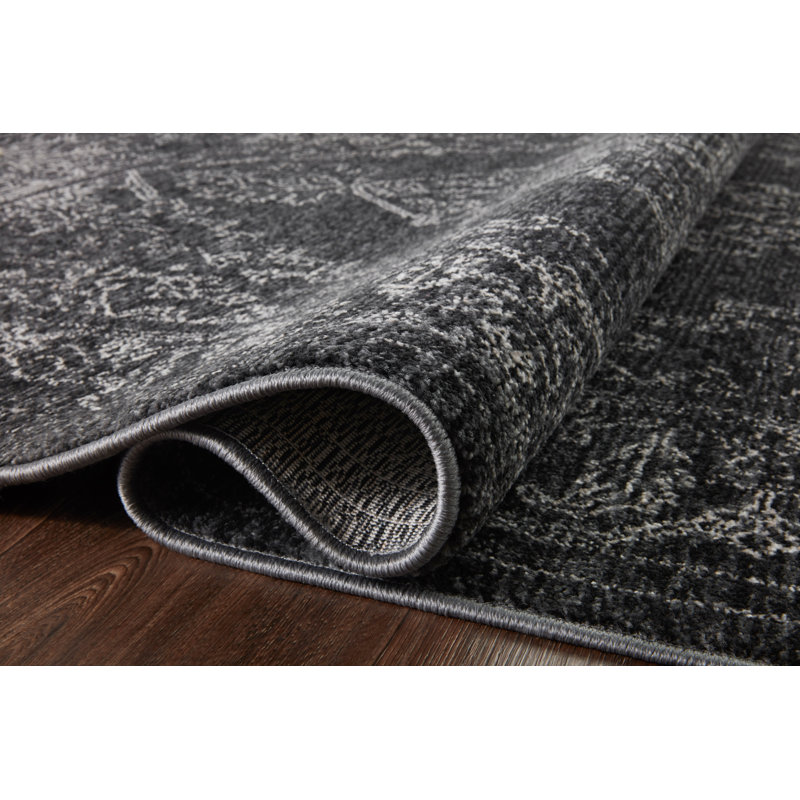 Charcoal Dove 94" x 120" Synthetic Rectangular Area Rug