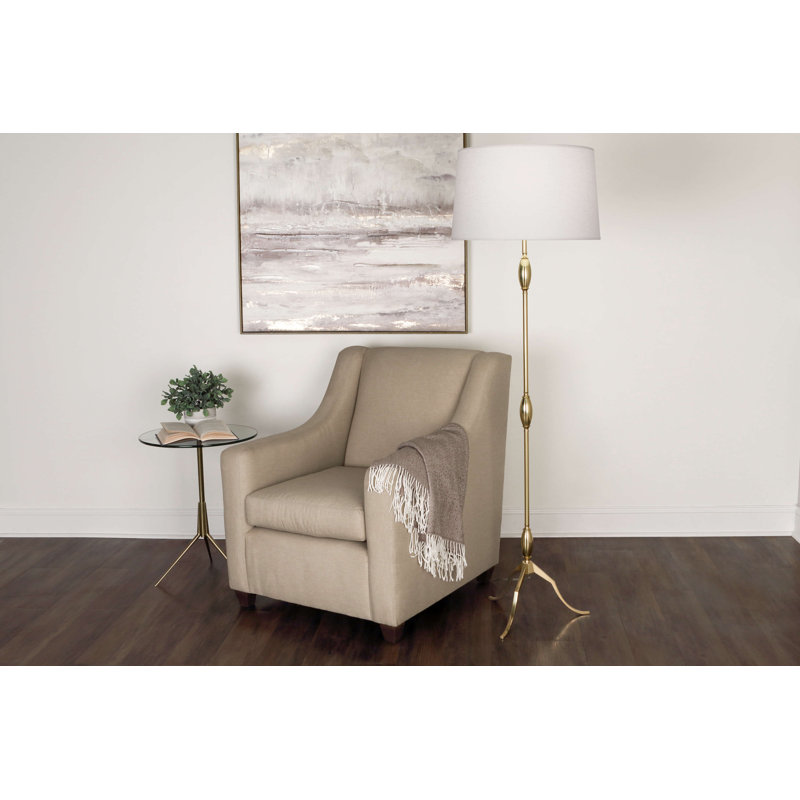 Grace Polished Nickel 64'' Transitional Floor Lamp with Fabric Shade