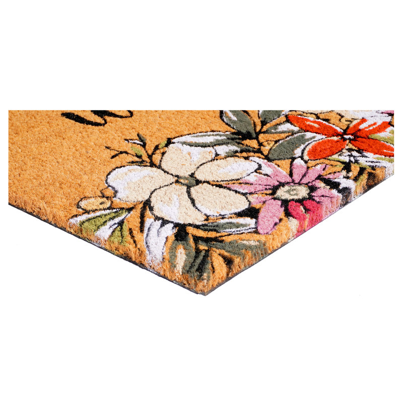 Modern Coconut-Themed Coir Outdoor Doormat 29"L x 17"W