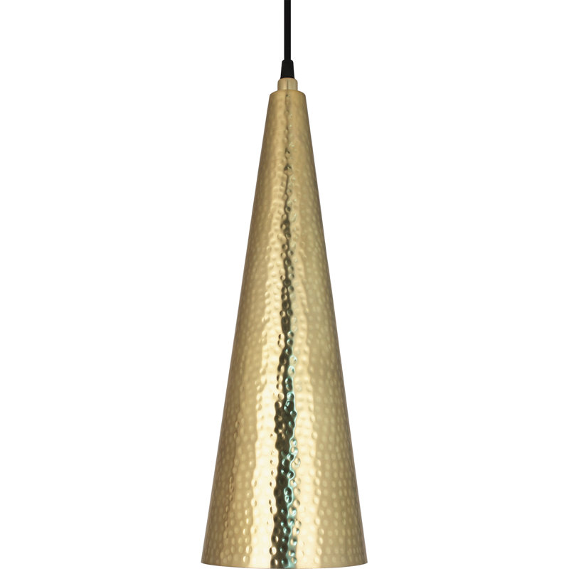 Elegant Dal 36" Modern Brass Pendant with Hammered Detail