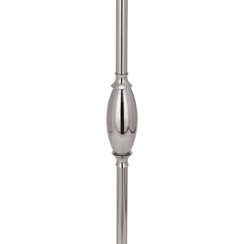 Grace Polished Nickel 64'' Transitional Floor Lamp with Fabric Shade