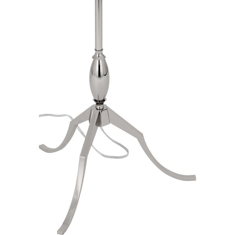 Grace Polished Nickel 64'' Transitional Floor Lamp with Fabric Shade