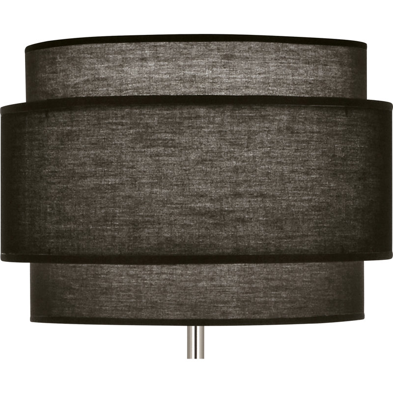 Decker Raven Black Polished Nickel Tiered Table Lamp