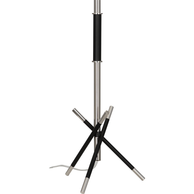 Thatcher Polished Nickel Metal Table Lamp with Linen Shade