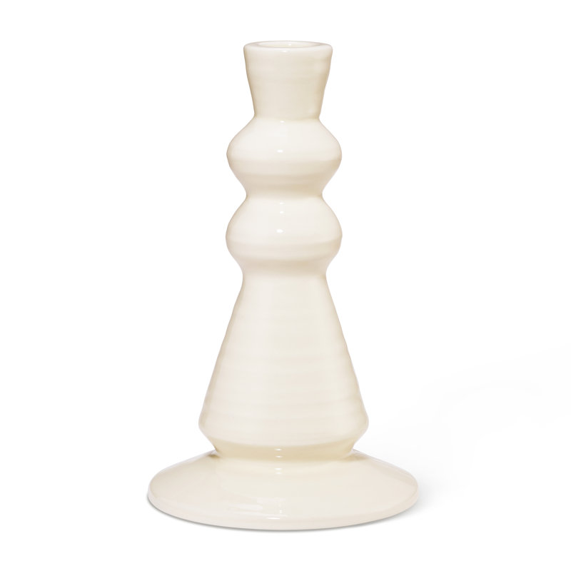 Cream Handmade Ceramic Taper Candleholder