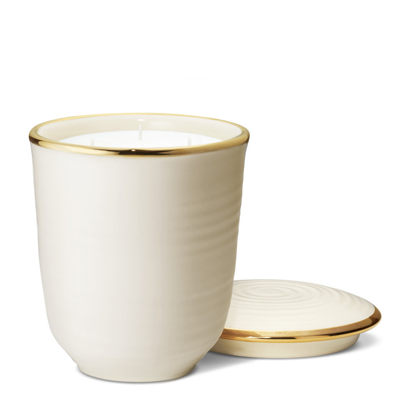 Handmade Orange Blossom Scented Candle with Gold Lid