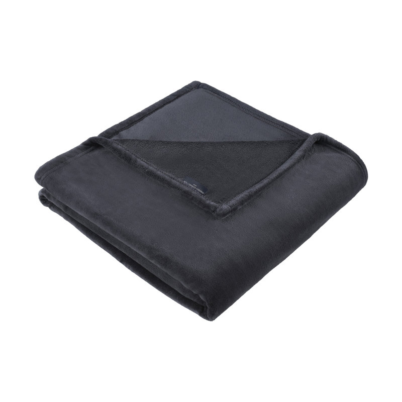 French Connection Velvety Navy Throw Blanket - 50x70 inch