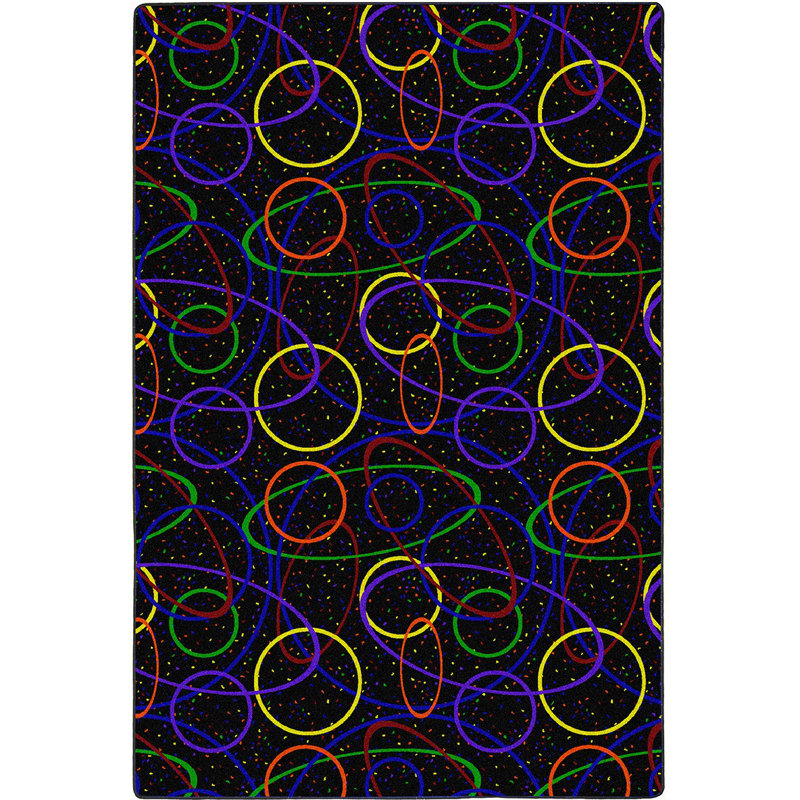Neon Glow Black Synthetic 4' x 6' Tufted Gaming Area Rug
