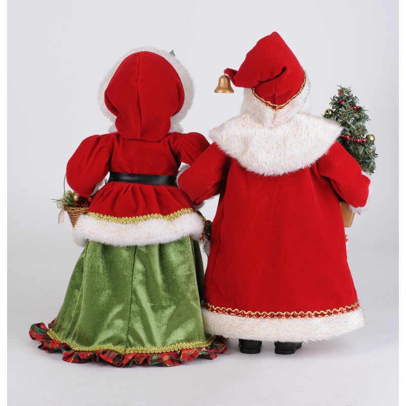 Handmade Lighted Santa and Mrs. Claus Winter Figurines