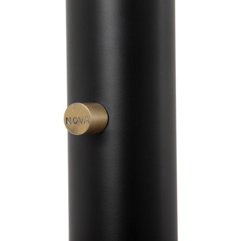 86" Matte Black Steel Multi-Head Arc Floor Lamp with Dimmer