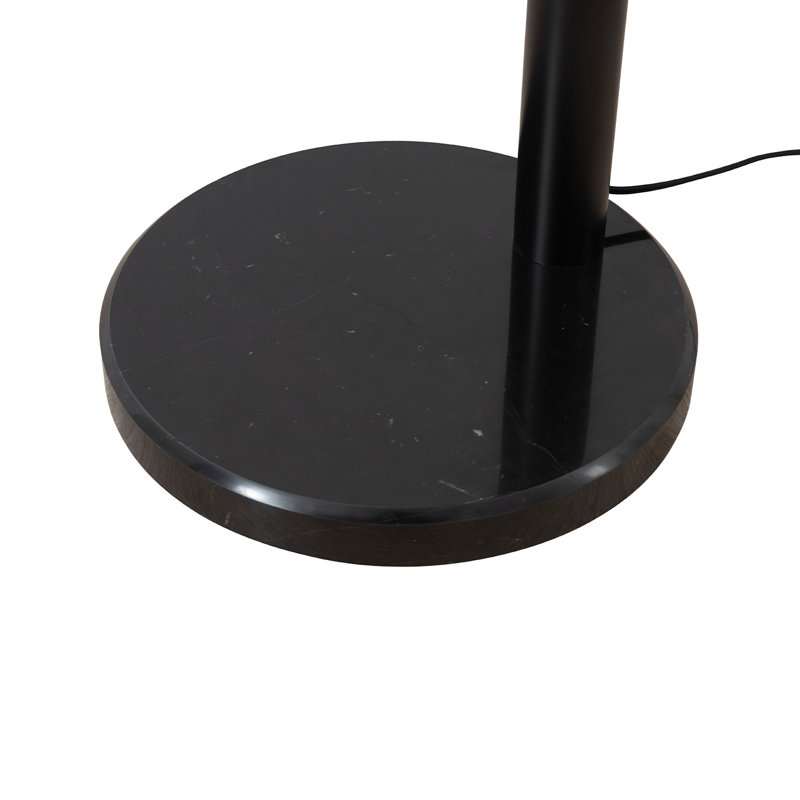 86" Matte Black Steel Multi-Head Arc Floor Lamp with Dimmer