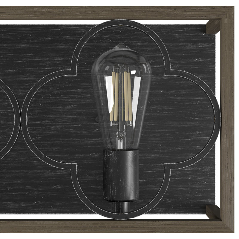 Gablecrest French Oak & White Iron 2-Light Bathroom Vanity Fixture
