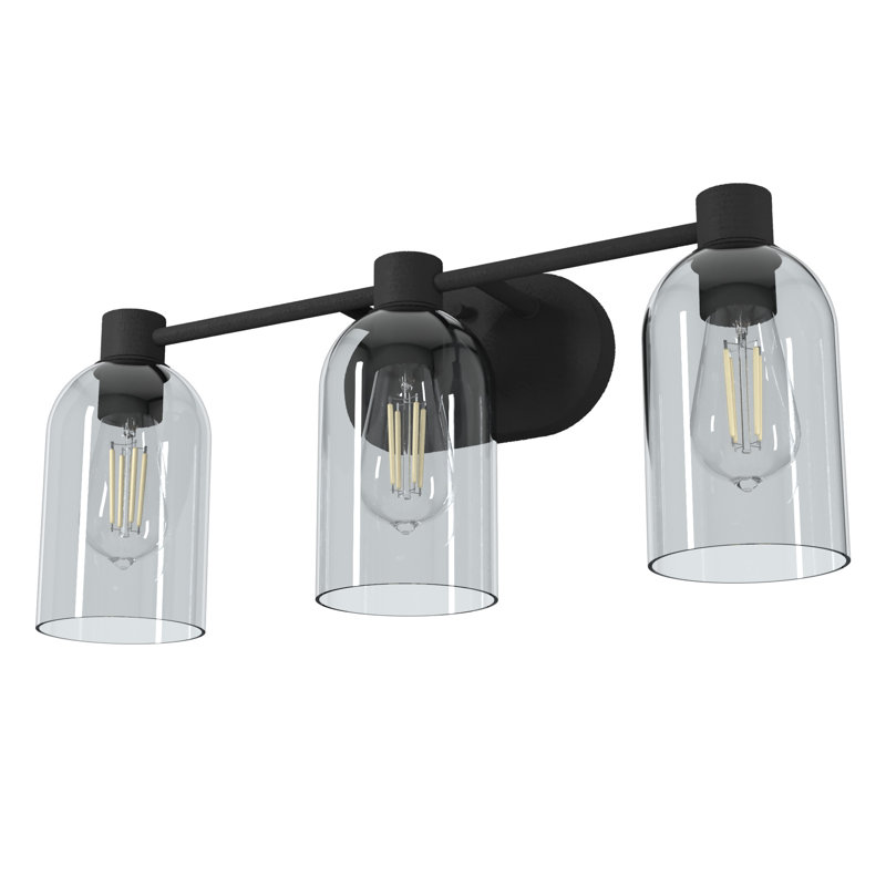 Lochmeade 22'' Black Iron 3-Light Outdoor Vanity Fixture