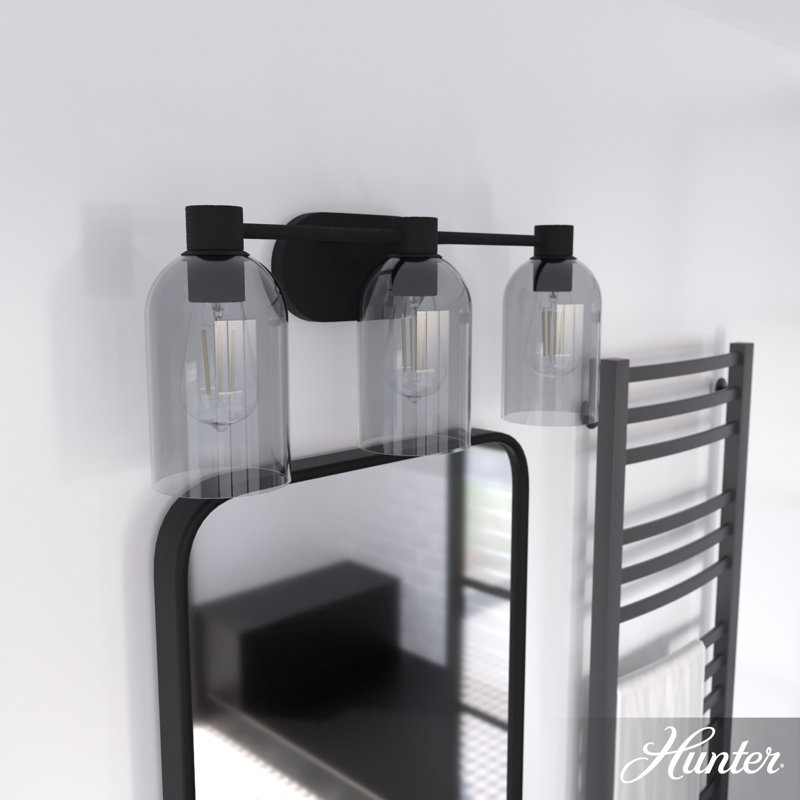 Lochmeade 22'' Black Iron 3-Light Outdoor Vanity Fixture