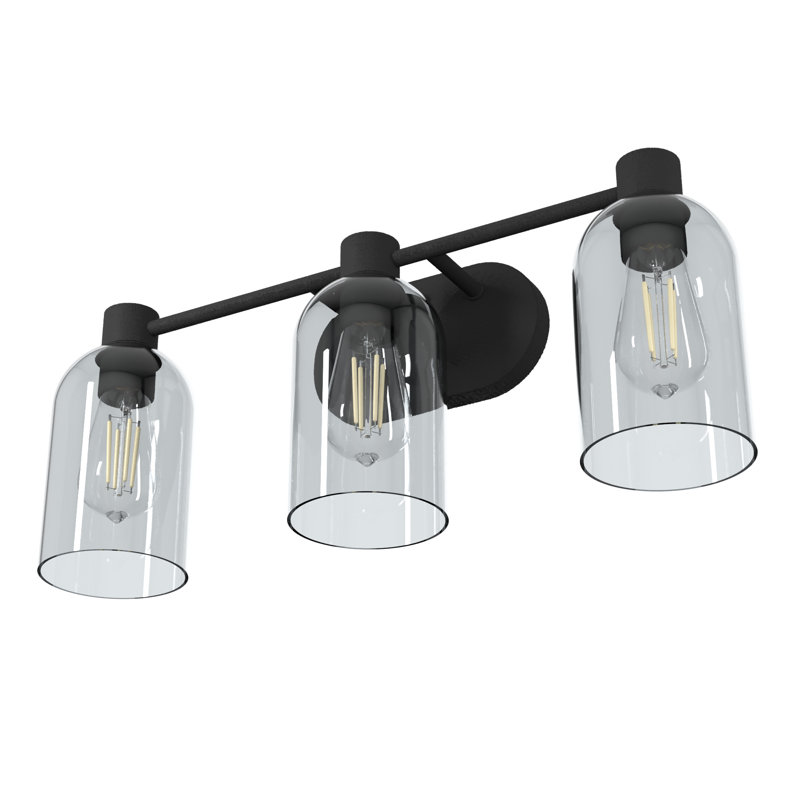Lochmeade 22'' Black Iron 3-Light Outdoor Vanity Fixture