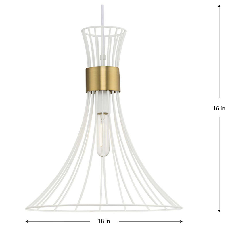 Lorin Satin White 18" Modern Glass Pendant Light