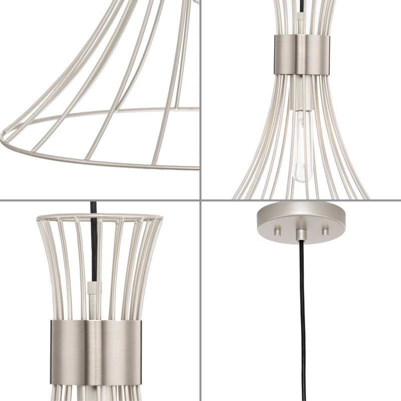 Lorin 18" Brushed Nickel Glass LED Pendant Light