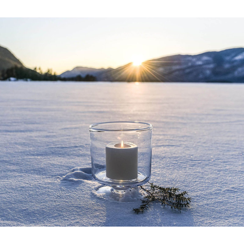 Medium Clear Glass Hurricane Candle Holder