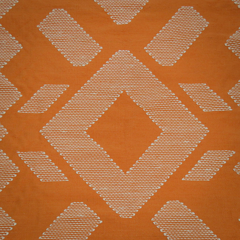 Papaya Geometric Handwoven Outdoor Rug, 4x6