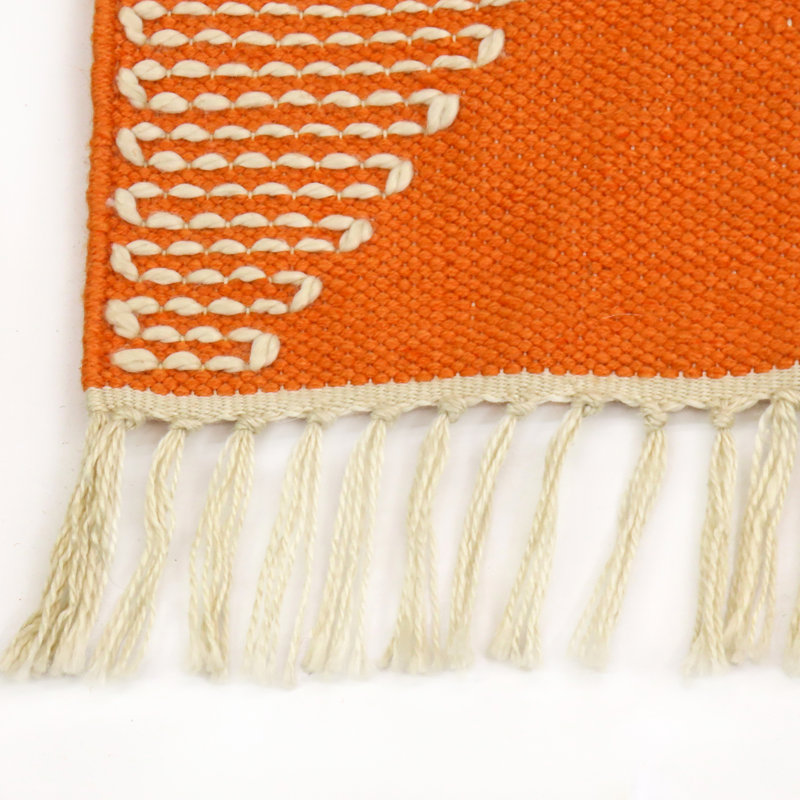 Papaya Geometric Handwoven Outdoor Rug, 4x6