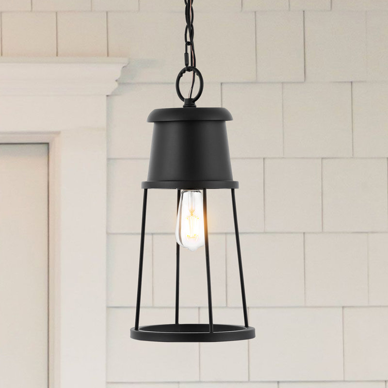 Laela 94" Black Glass LED Indoor/Outdoor Pendant Light
