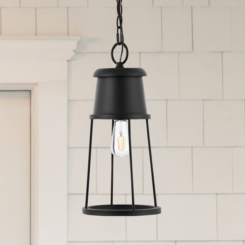 Laela 94" Black Glass LED Indoor/Outdoor Pendant Light