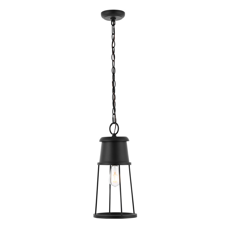 Laela 94" Black Glass LED Indoor/Outdoor Pendant Light