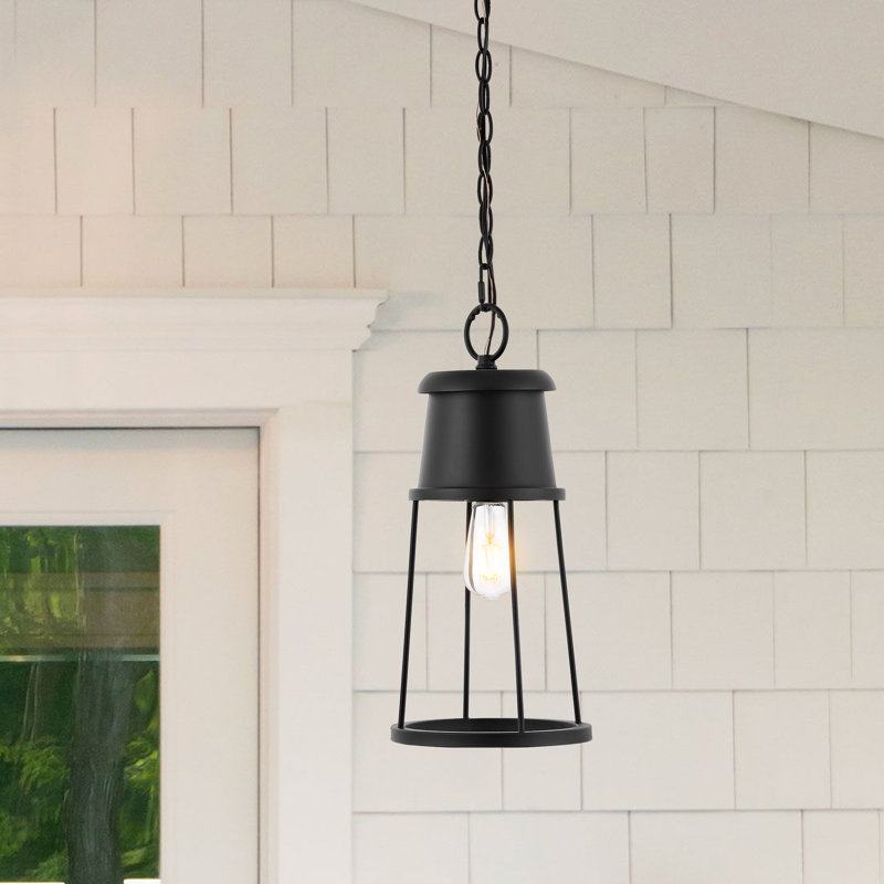 Laela 94" Black Glass LED Indoor/Outdoor Pendant Light
