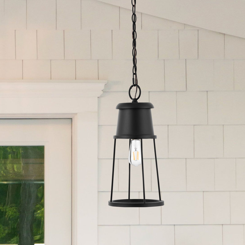 Laela 94" Black Glass LED Indoor/Outdoor Pendant Light
