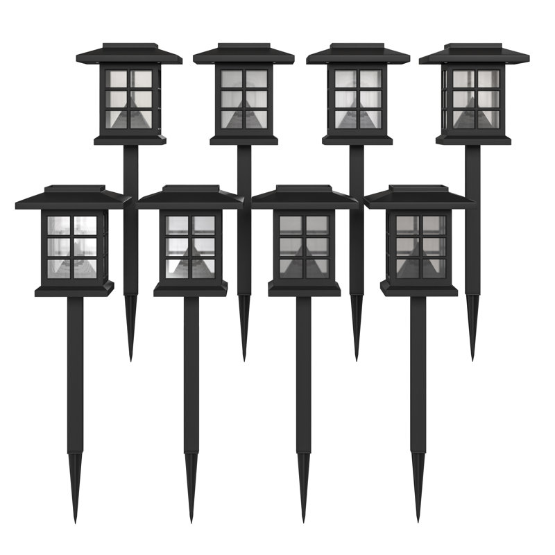 Black Square LED Solar Pathway Lights Multipack