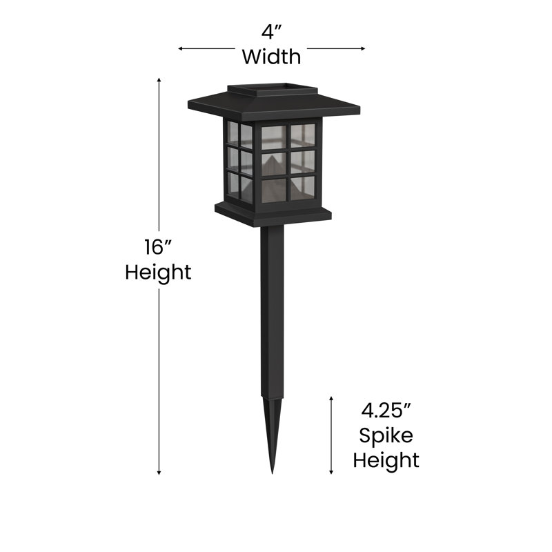 Black Square LED Solar Pathway Lights Multipack