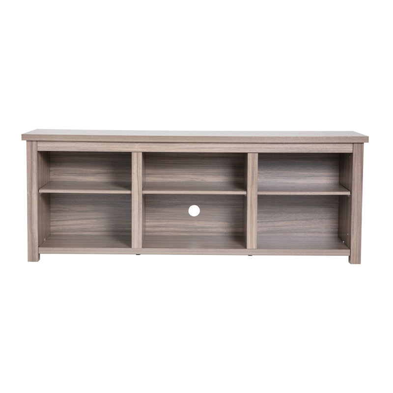 Gray Wash Oak 65" TV Stand with Open Storage