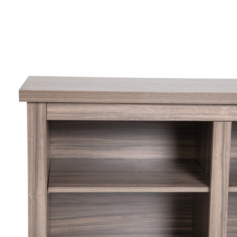 Gray Wash Oak 65" TV Stand with Open Storage