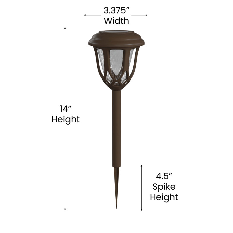 Rustic Brown Tulip Design LED Solar Pathway Lights, 8-Pack